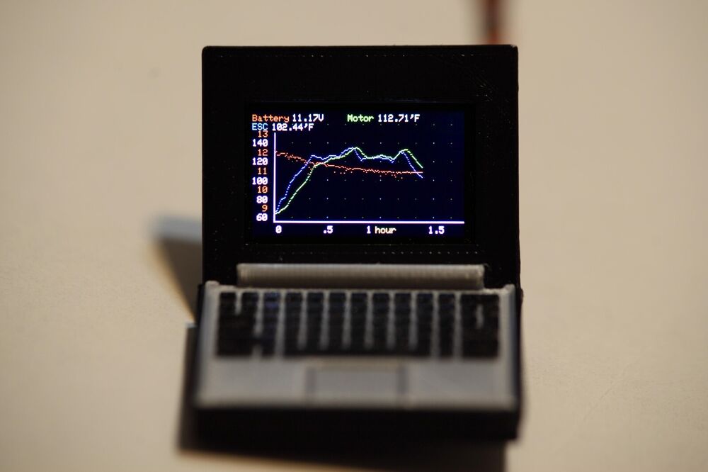 1/10 Scale RC Accessories Laptop with Real Telemetry Display