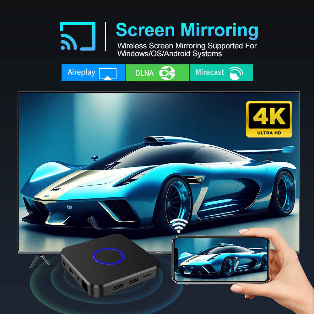 8K HDR Smart TV Box with Wifi Network Player and Wireless Screen Projection
