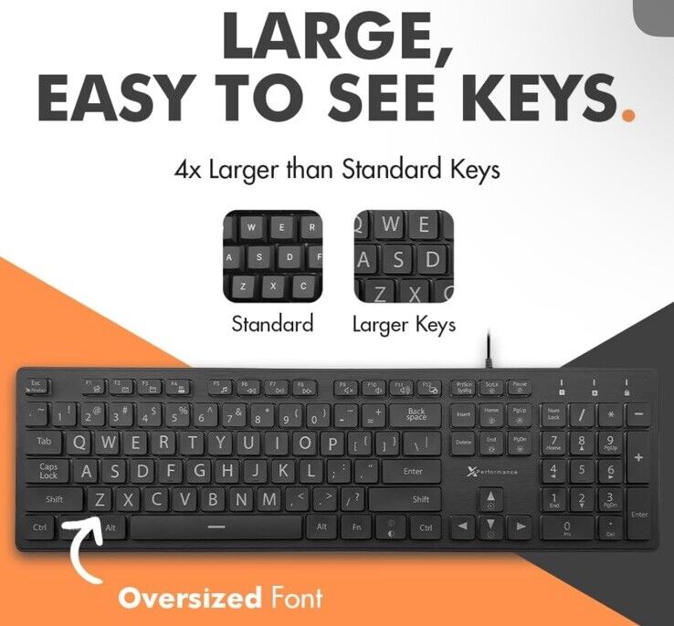 Backlit USB Wired Computer Keyboard with 104 Keys