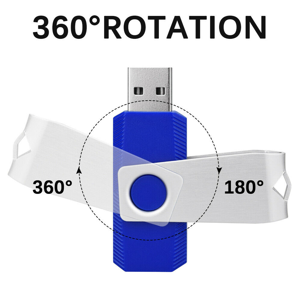 1/5/10pcs USB 2.0 64GB Metal Swivel Style External Drive for Data Memory Storage