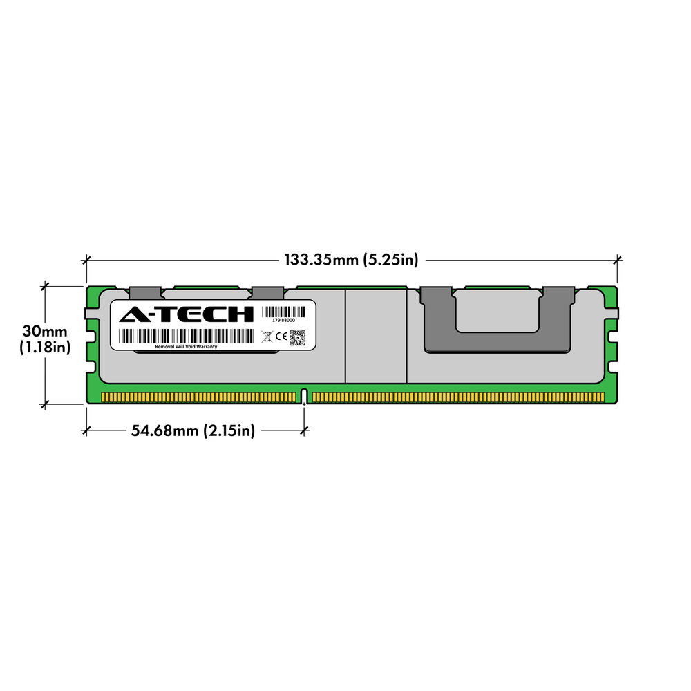 A-Tech 512GB 16x 32GB 4Rx4 PC3L-12800 DDR3 1600MHz ECC LRDIMM Server Memory RAM
