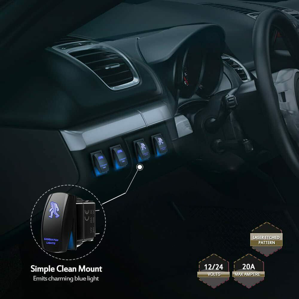 Multi-Color Light Control Rocker Toggle Switch for Vehicles