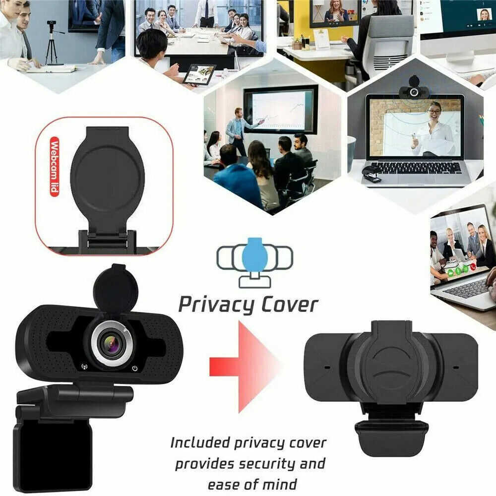 1080P Full HD USB 2.0/3.0 Webcam with Microphone for Laptop and PC