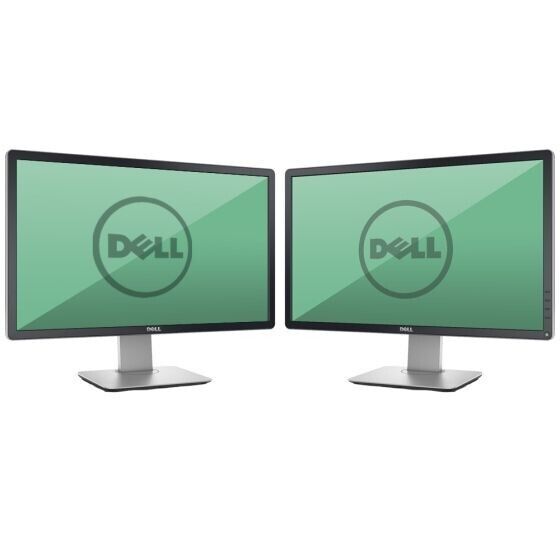 Dual Dell HP LCD Widescreen Monitor FHD 1080p with Stand and Cable for 19-23 Inch Screens