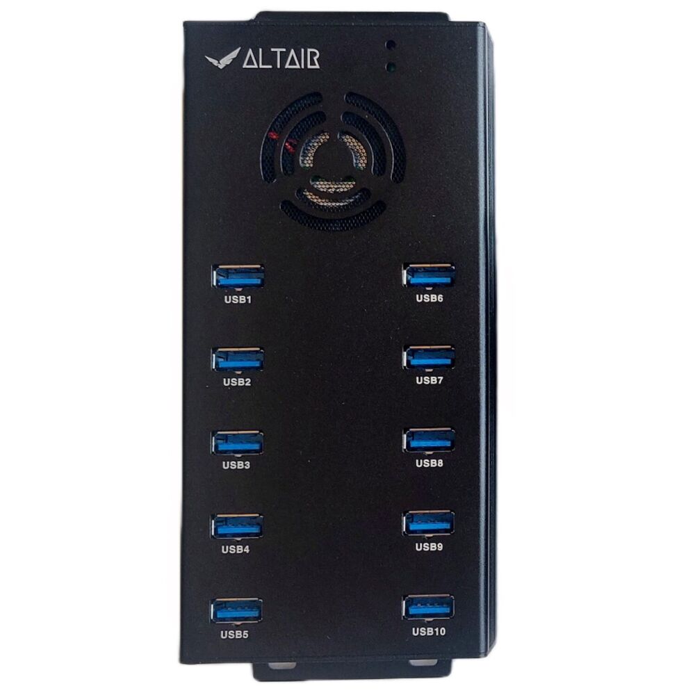 AltairTech 10-Port USB 3.0 Hub with 120W PSU for Gekkoscience Compac F USB Miner