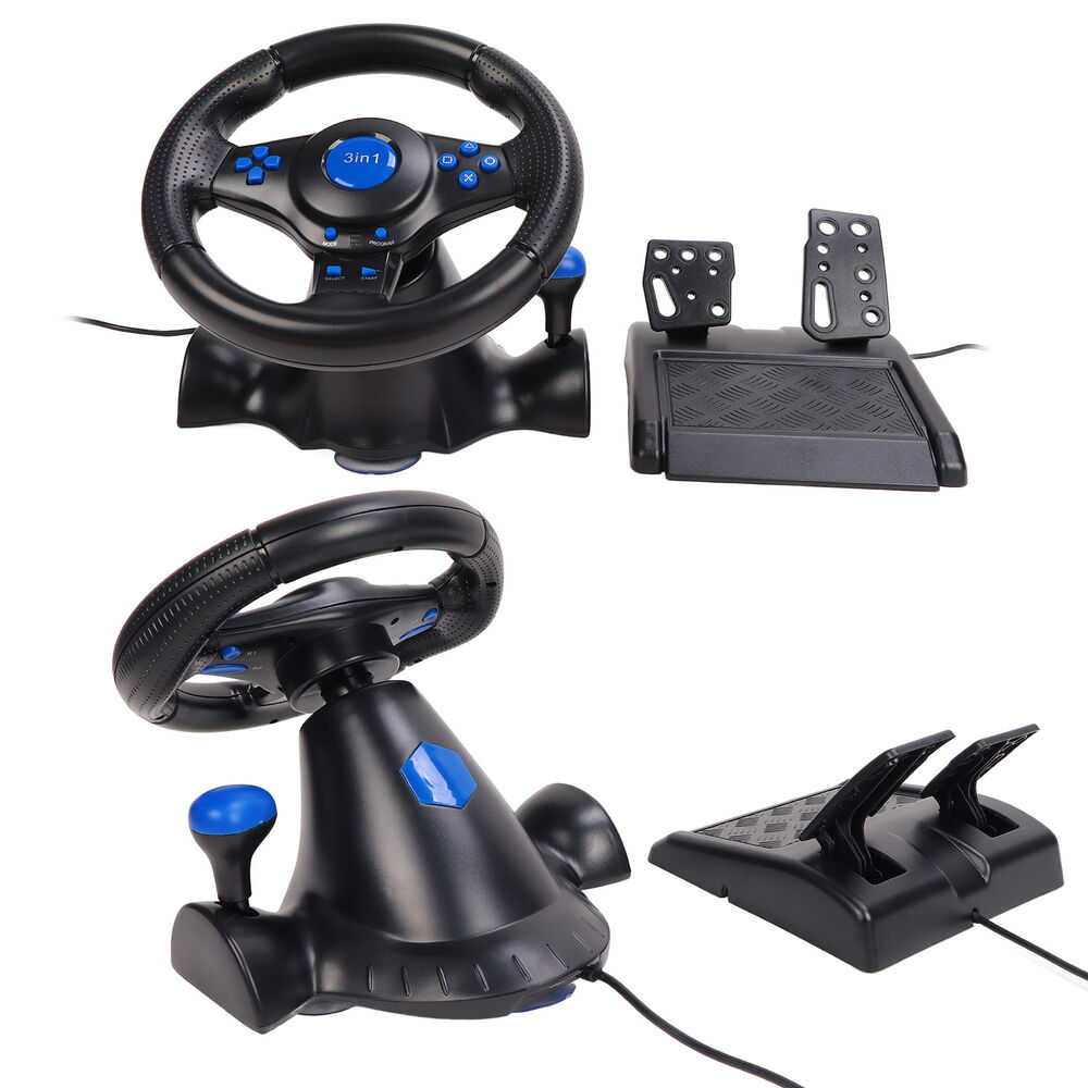 Gaming Steering Wheel Racing with Pedal Shifter Set for PS3, Switch, Android