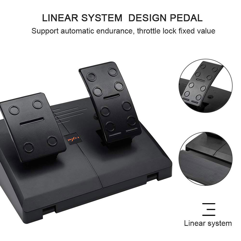 REAL DRIVING Steering Wheel and Pedal Set for Xbox One, PS3, PS4, and Nintendo Switch Racing