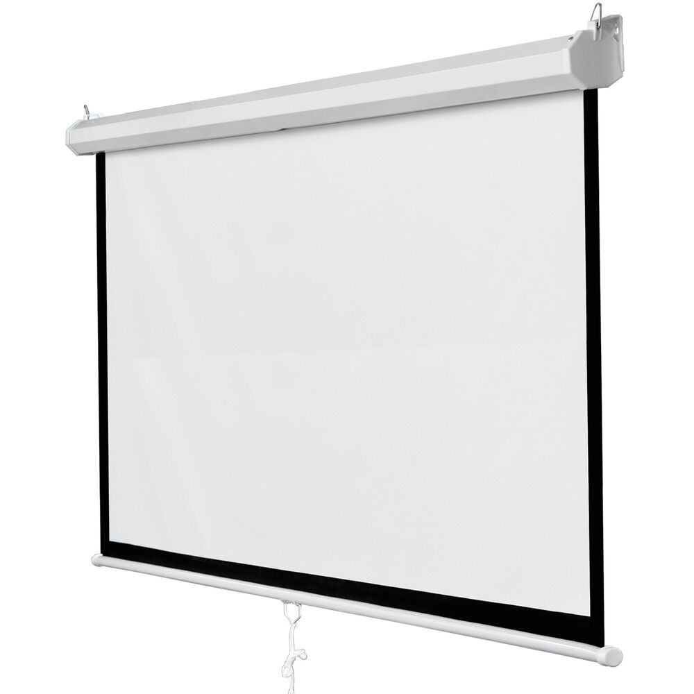 120 Inch Projector Screen - Manual Pull Down HD Screen in 1:1 Format