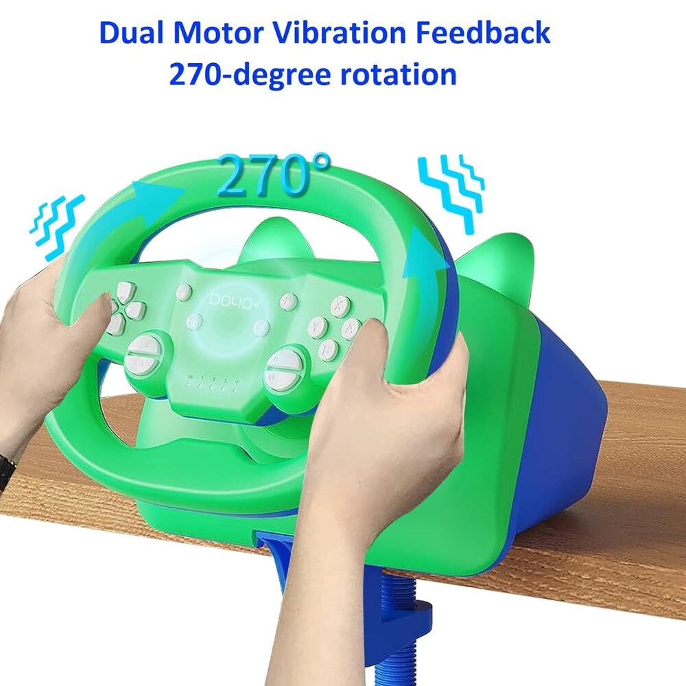 270° Racing Games Steering Wheel Wireless Controller for Switch, PS3, PS4, PC