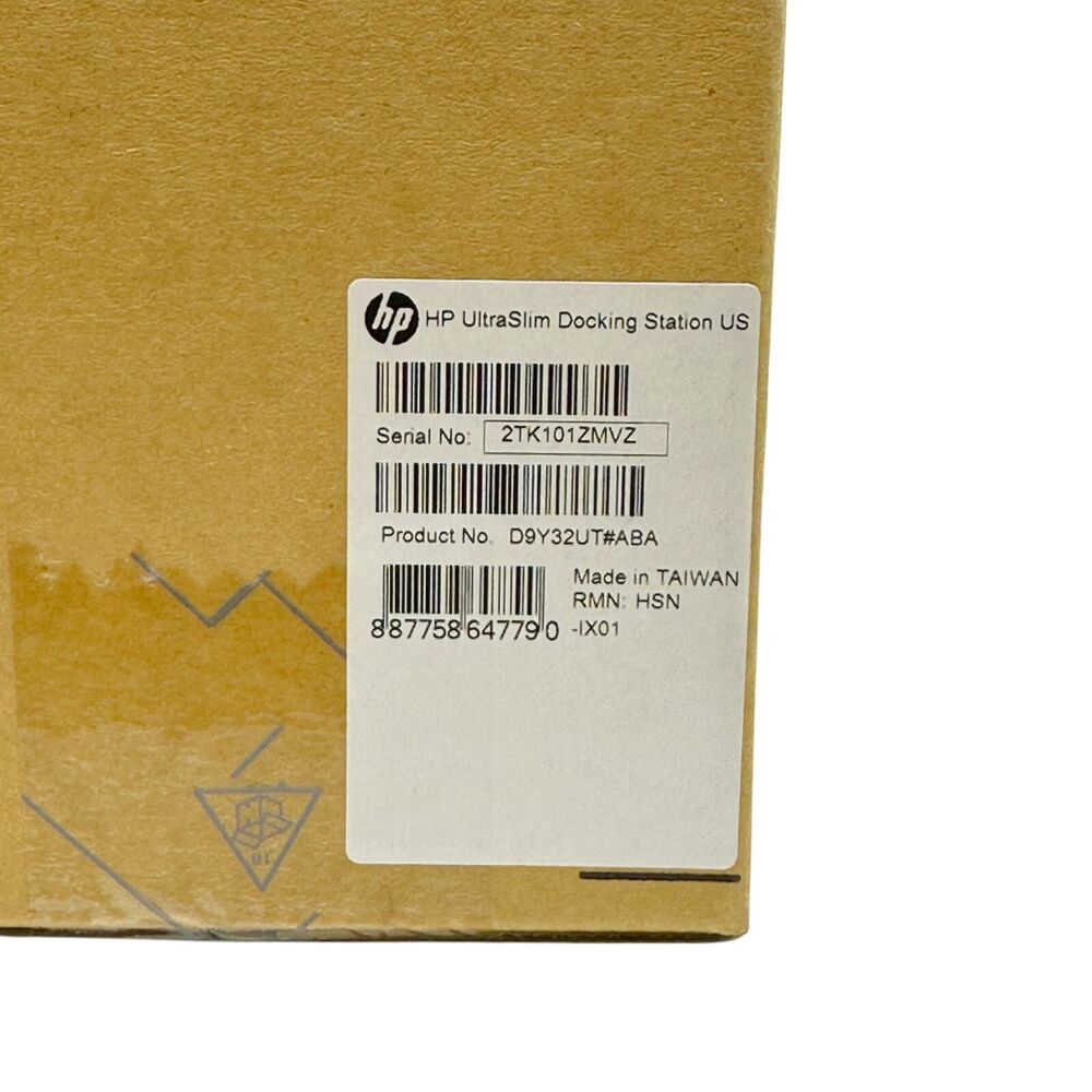 HP UltraSlim Docking Station D9Y32UT#ABA with 65W AC Adapter