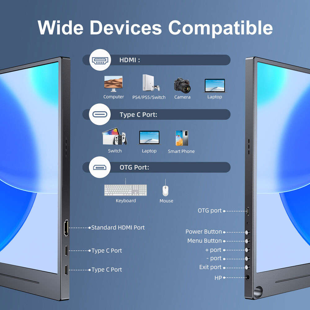 UPERFECT 15.6 FHD Ultra Slim HDR Portable Monitor IPS 1920*1080 Mini HDMI USB C