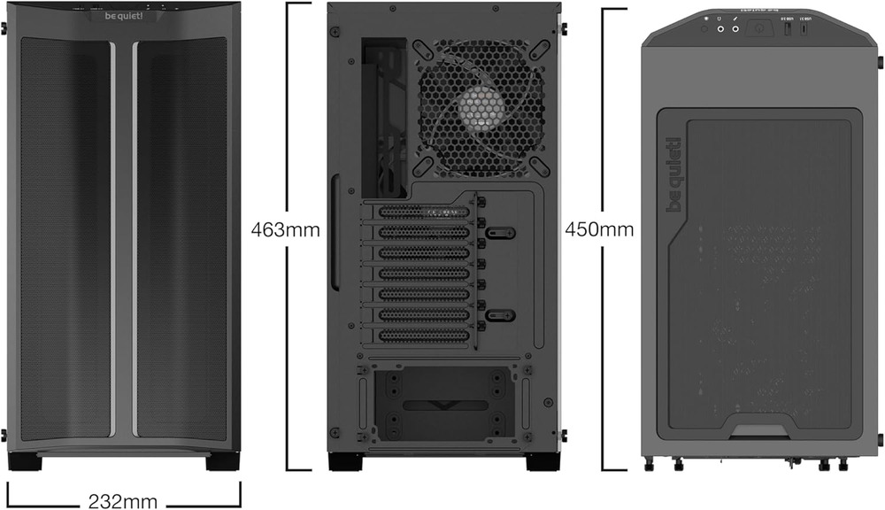 Pure Base 500DX ATX Mid Tower PC Case with ARGB and 3 Pre-Installed Pure Wings 2 Fans