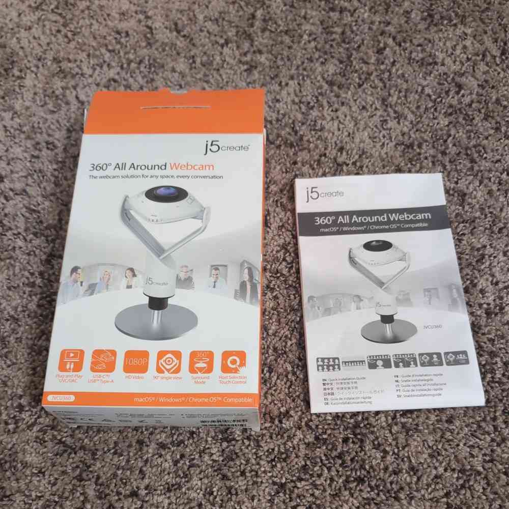 j5create JVCU360 USB All Around 1080P HD Video Conference Webcam - Open Box