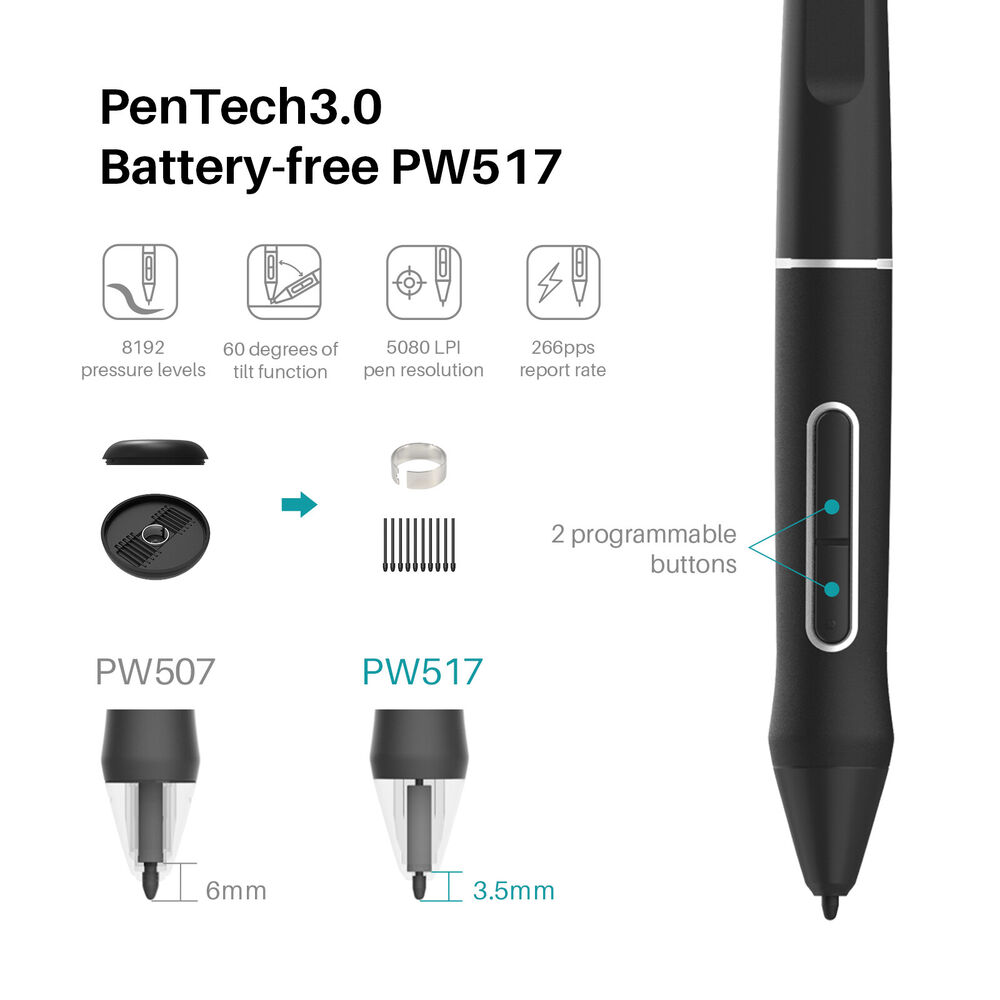 HUION Kamvas 16 2021 Version Graphics Tablet with Tilt Feature