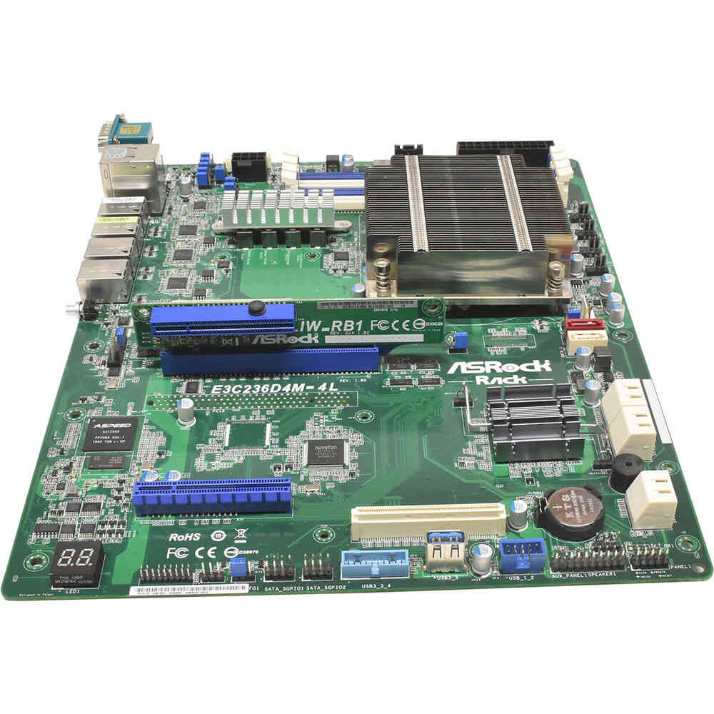 ASRock Server Motherboard E3C236D4M-4L C236 LGA1151 DDR4 IPMI KVM ATX with Heatsink