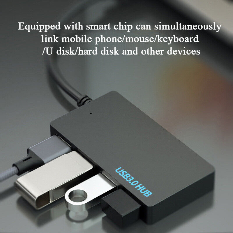 4 Port USB 3.0 HUB Multi Splitter Adapter for PC and Laptop