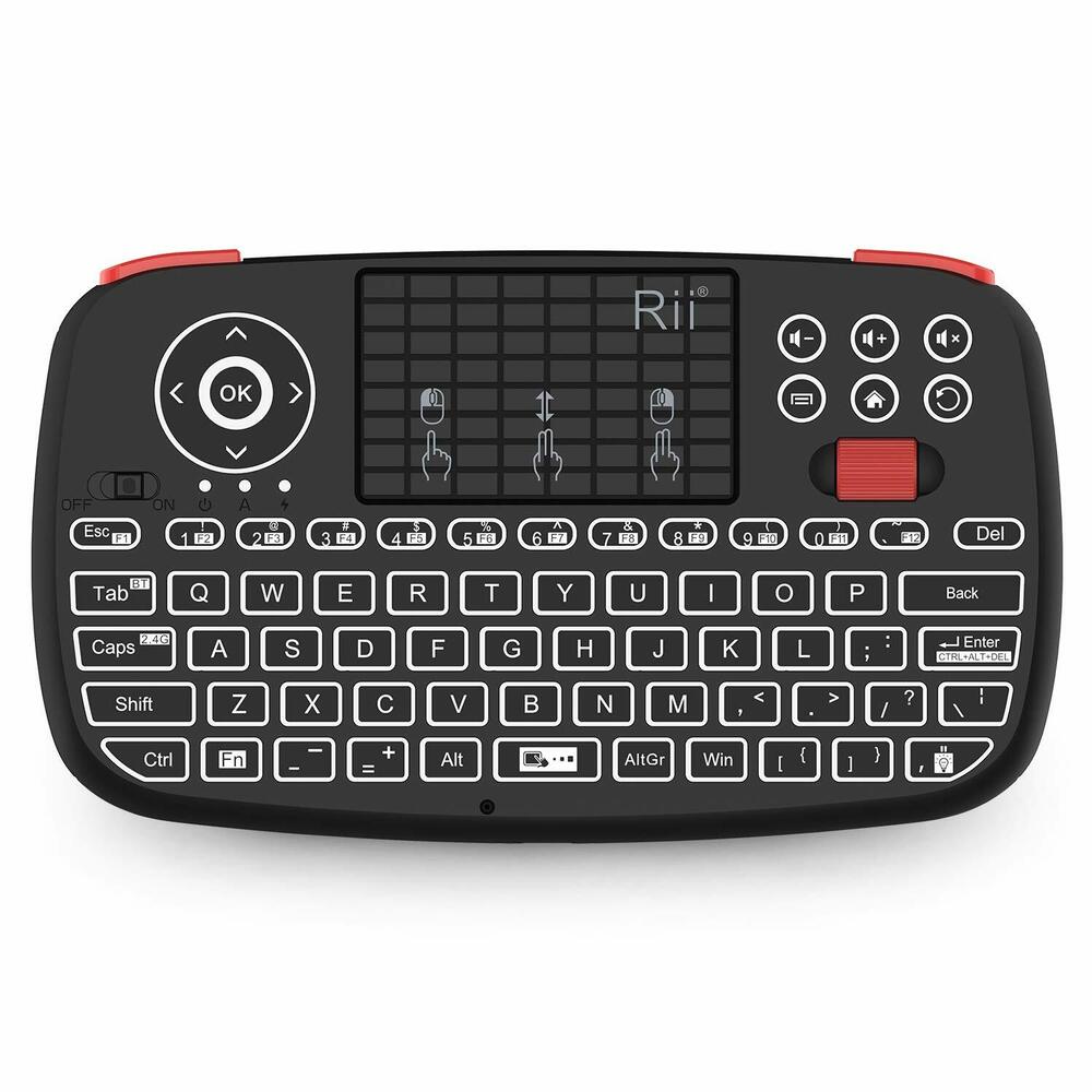 Rii i4 Bluetooth & 2.4GHz Blacklit Portable Mini Keyboard