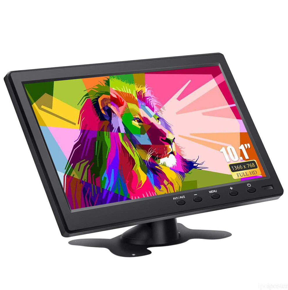 10 Inch Portable LCD Monitor with AV, VGA, and HDMI Inputs for PC and DSLR
