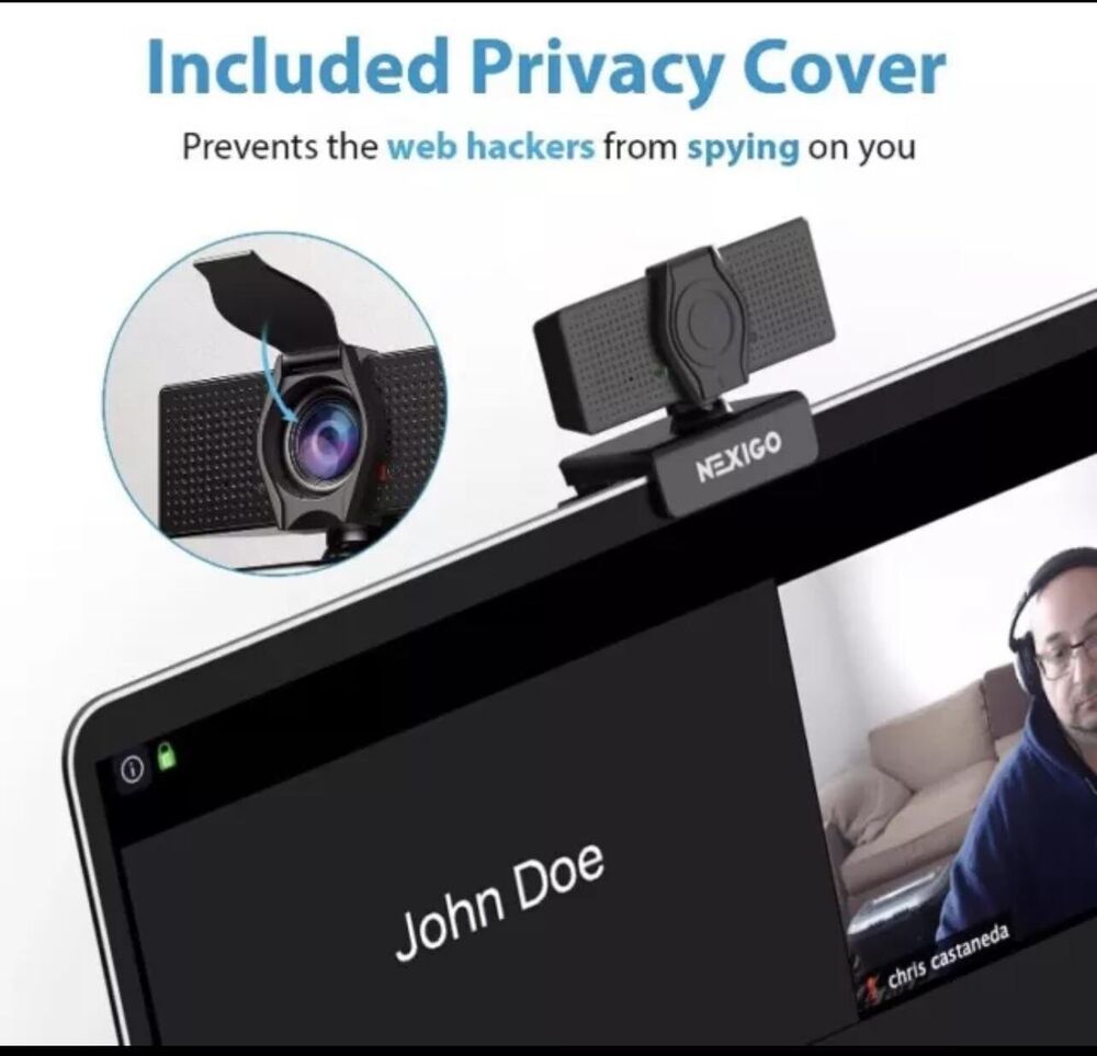 NexiGo N60 1080P Webcam with Microphone, Adjustable FOV, Zoom, Software Control