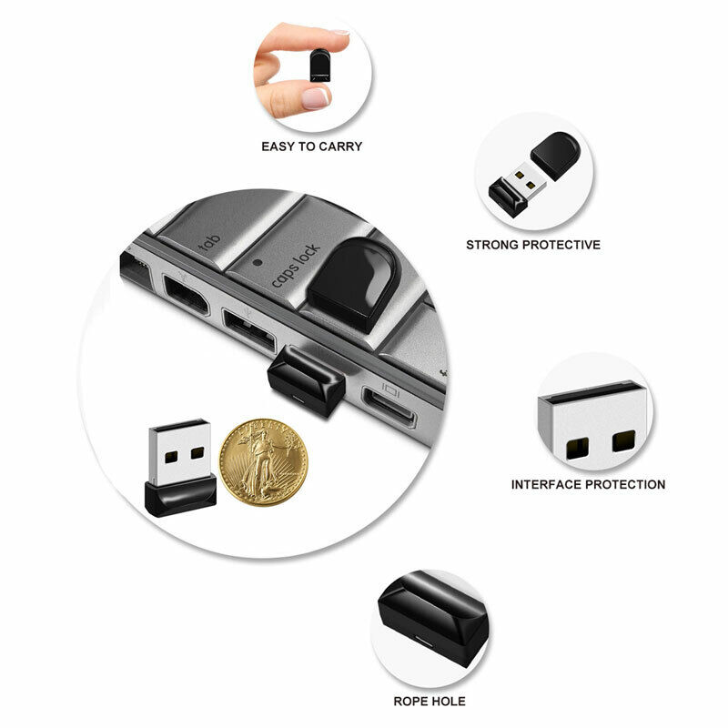 5/10 Pack Mini USB 2.0 Flash Drive Memory Stick - 64GB, 32GB, 16GB, 8GB, 2GB