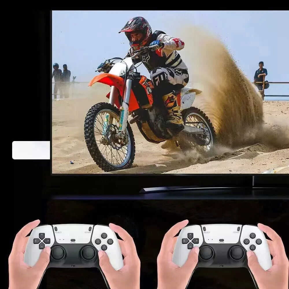 4K 64G HDMI TV Video Game Stick M15 Gaming Console with Gamepad and 2 Wireless Controllers