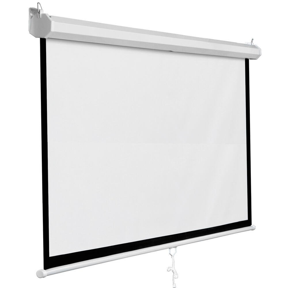 120 Inch Projector Screen - Manual Pull Down HD Screen in 1:1 Format