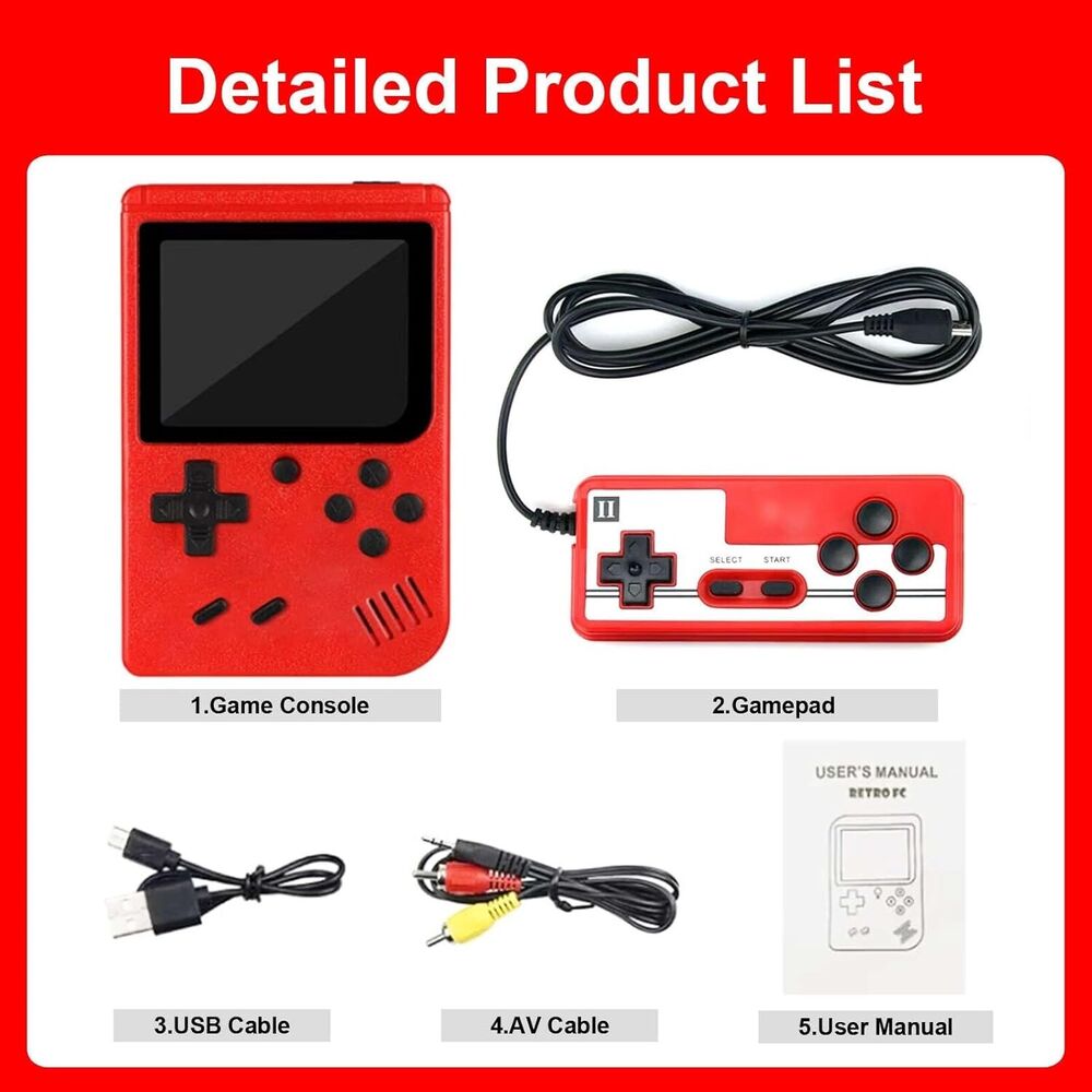 Retro Mini Handheld Game Console with 500 Classic Games
