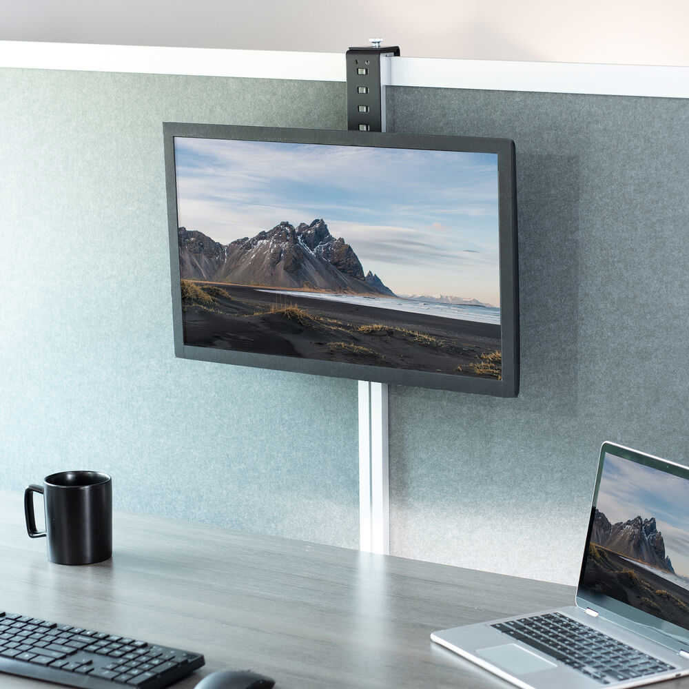 VIVO Black Office Cubicle Monitor Mount Stand Attachment for 17-32 Screens