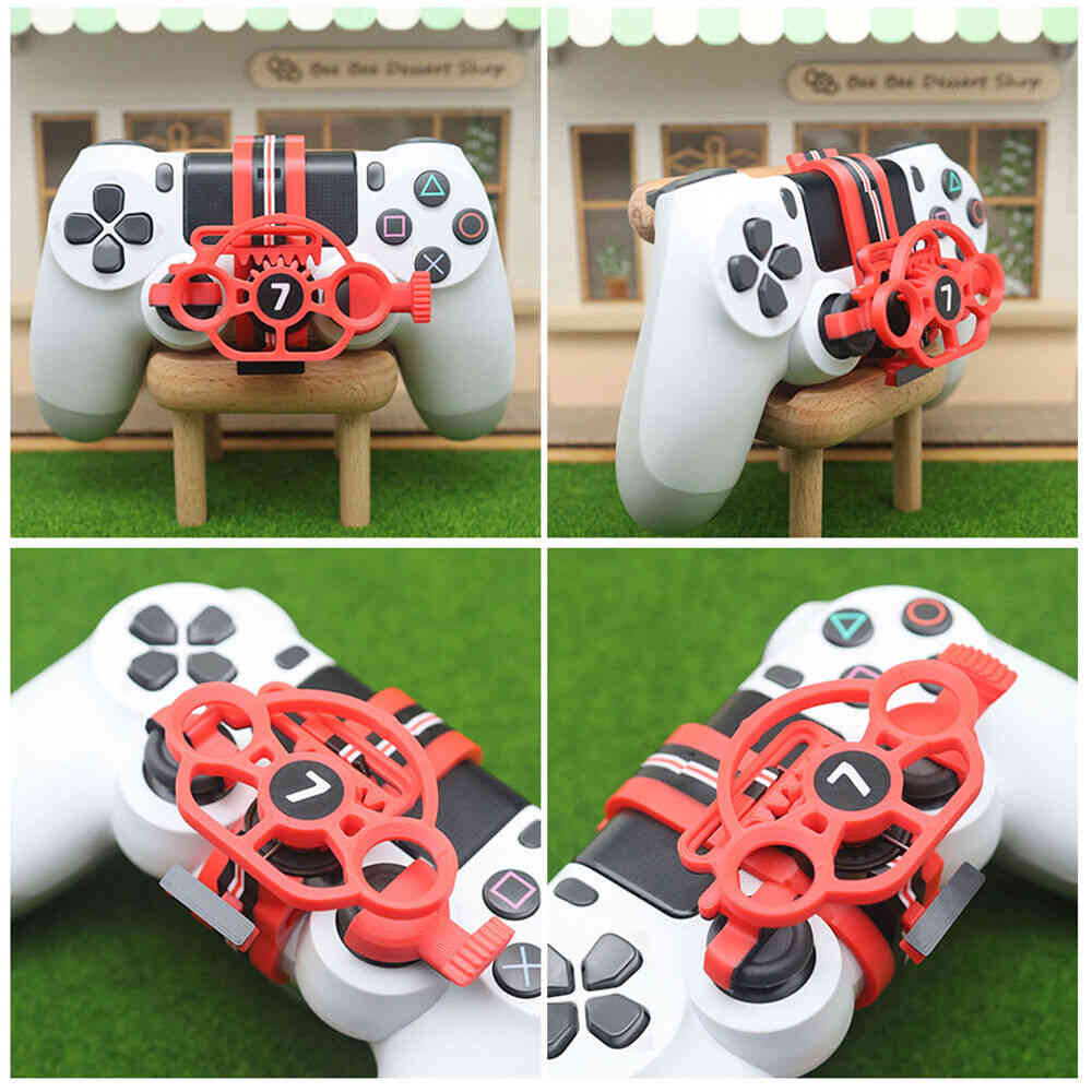 Mini 3D Printed Steering Wheel for PS4 Game Controller - Auxiliary Replacement