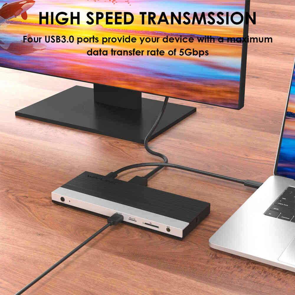 WAVLINK 13-in-1 USB C Hub Docking Station with Dual HDMI and Triple Display Support, 100W Charging