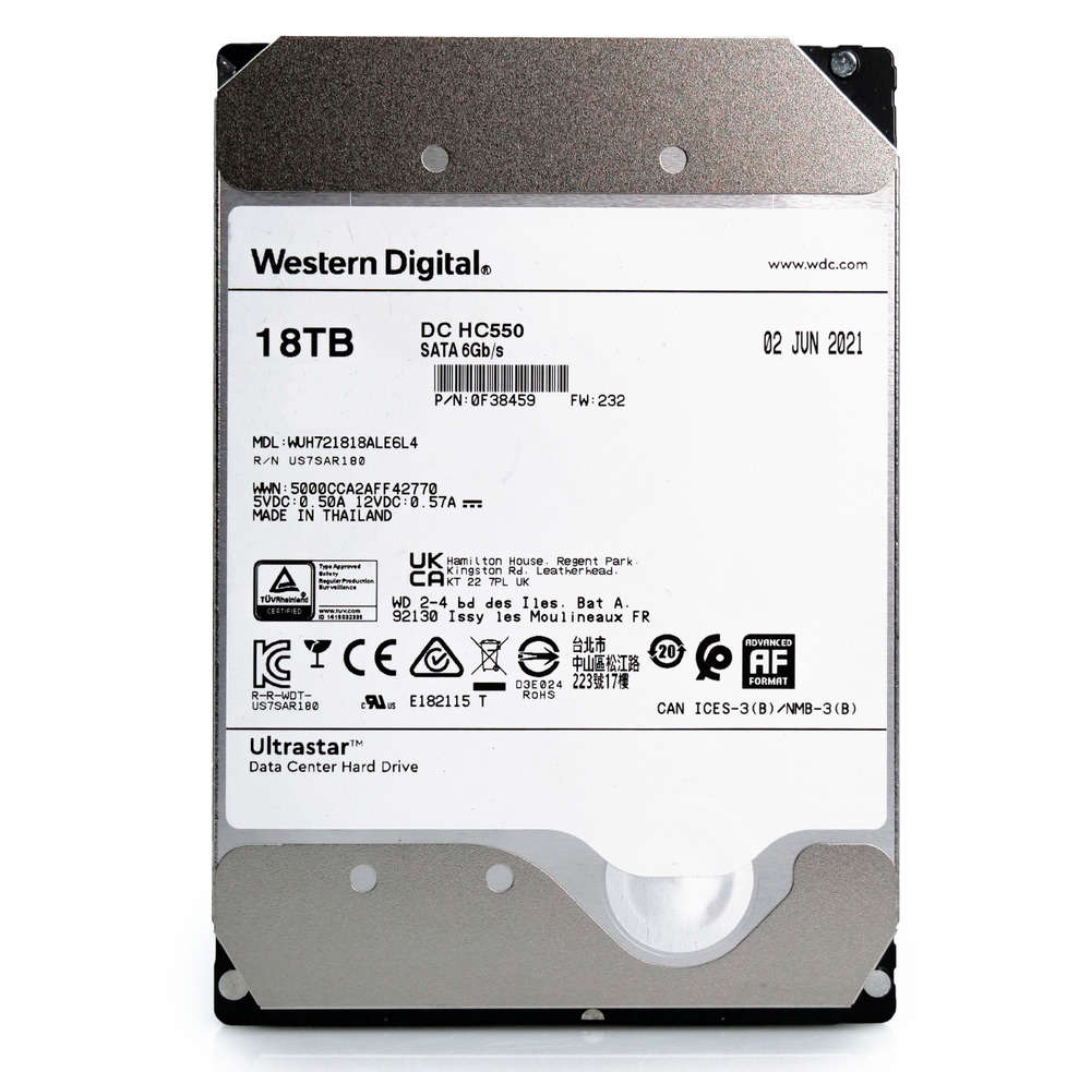 WD Ultrastar DC HC550 18TB 7.2K SATA 6Gb/s 3.5 Inch HDD