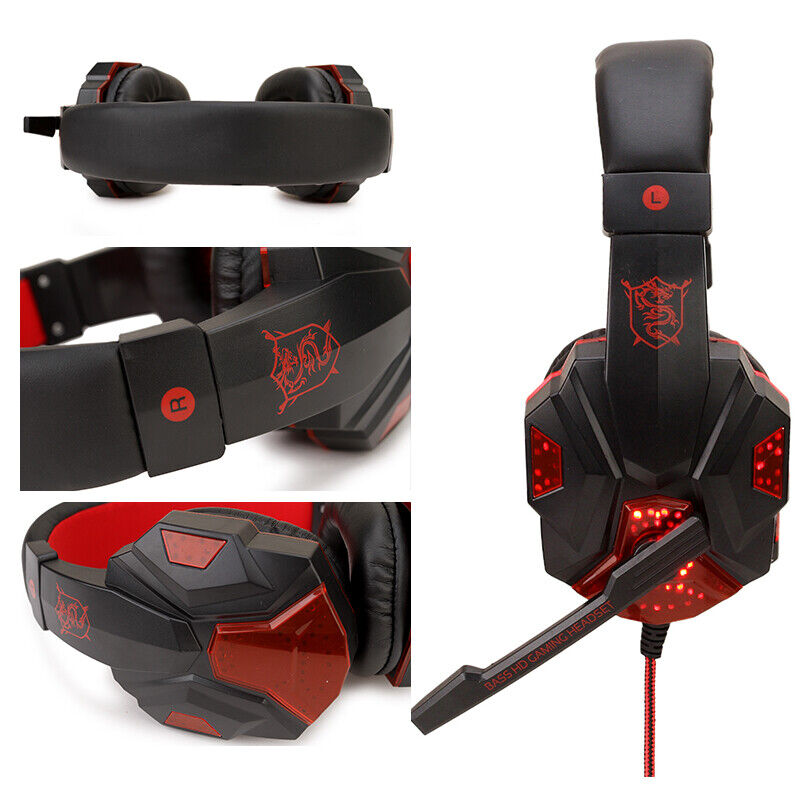 3.5mm Gaming Headset with Mic for PS5, PS4, PC, Xbox One - Stereo Bass Surround Sound