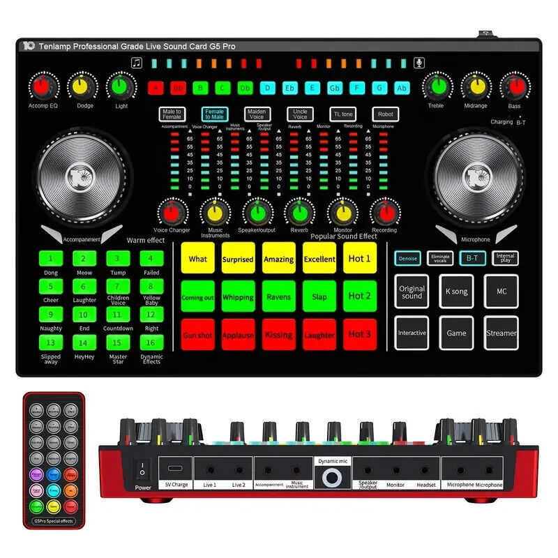 G5 Podcast Influencer KOL Singing Gaming DJ Mixing Station Controller Equipment