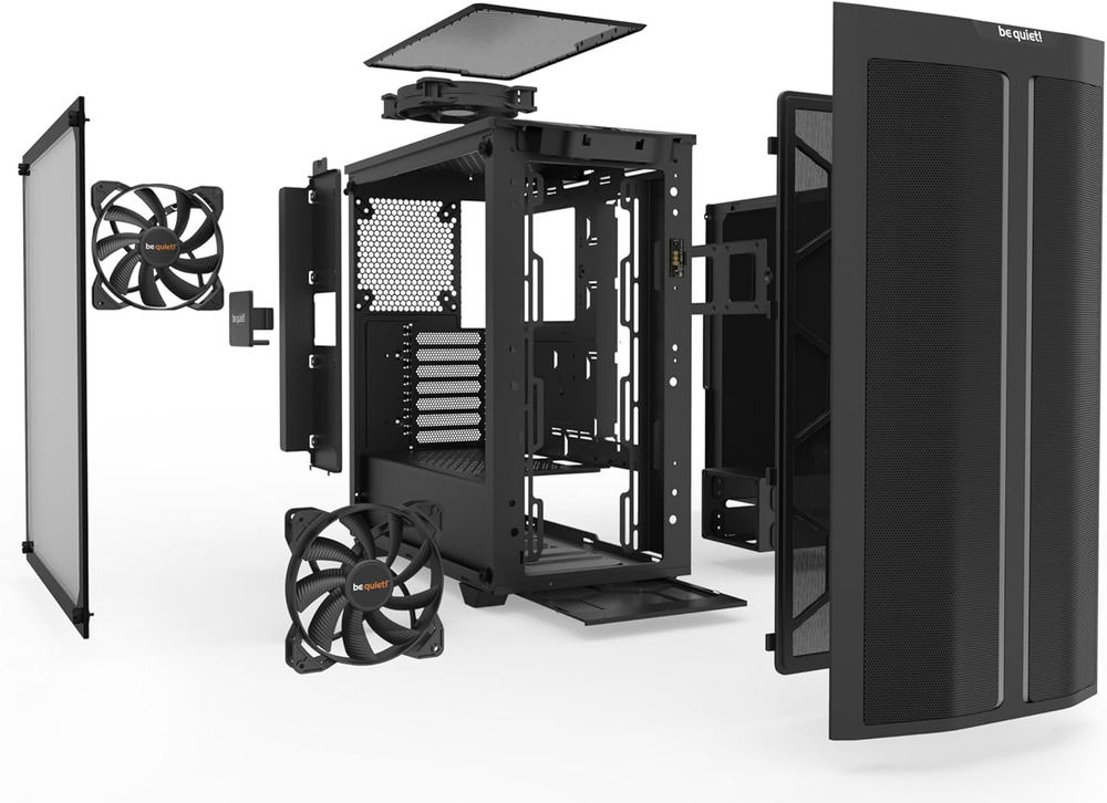 Pure Base 500DX ATX Mid Tower PC Case with ARGB and 3 Pre-Installed Pure Wings 2 Fans