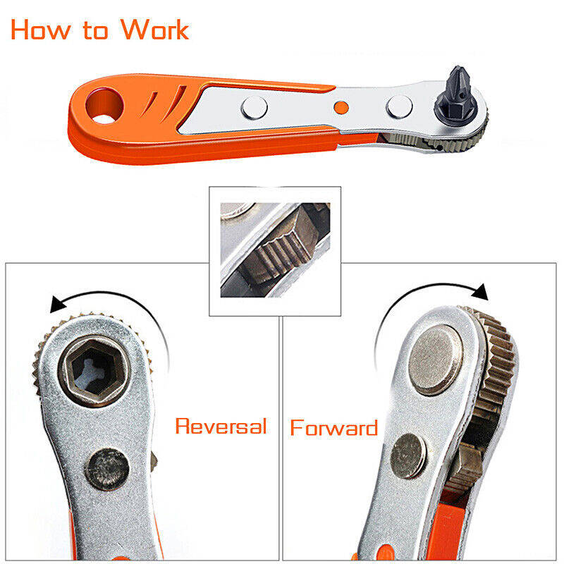 Ratcheting Right Angle Screwdriver Set with 10pc Bits