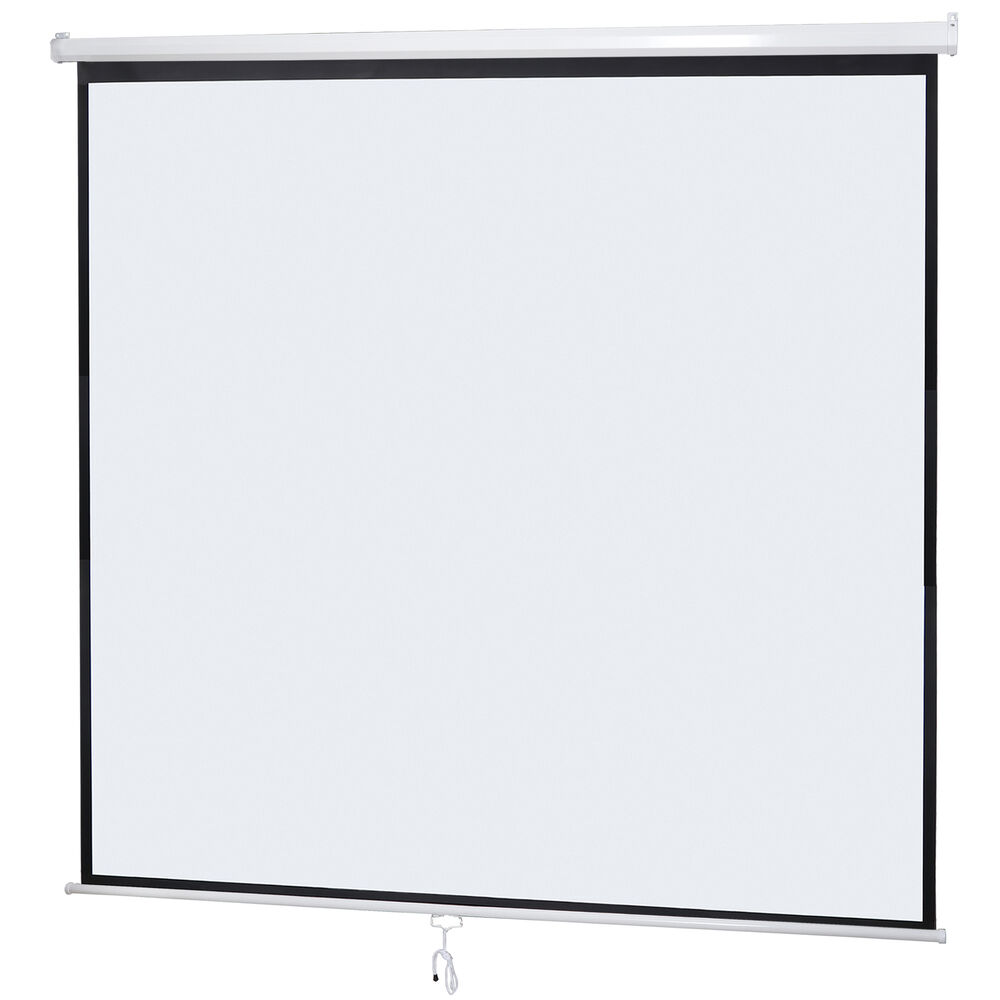 120 Inch Projector Screen - Manual Pull Down HD Screen in 1:1 Format
