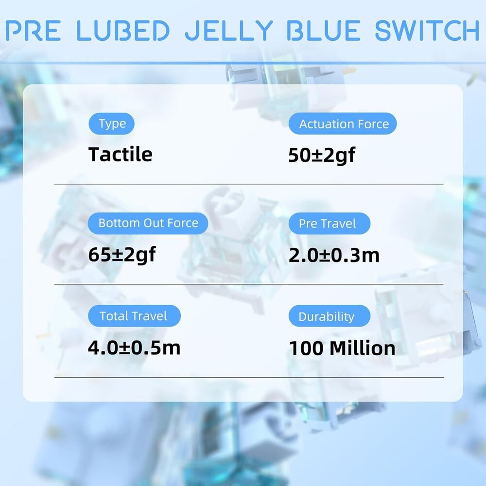 MAMBA SNAKE Jelly Switches for Mechanical Keyboard DIY, 50gf Tactile Keyswitch