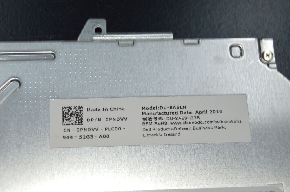 Dell DU-8A5LH Slim 9.5mm DVD/CD Rewritable Optical Drive