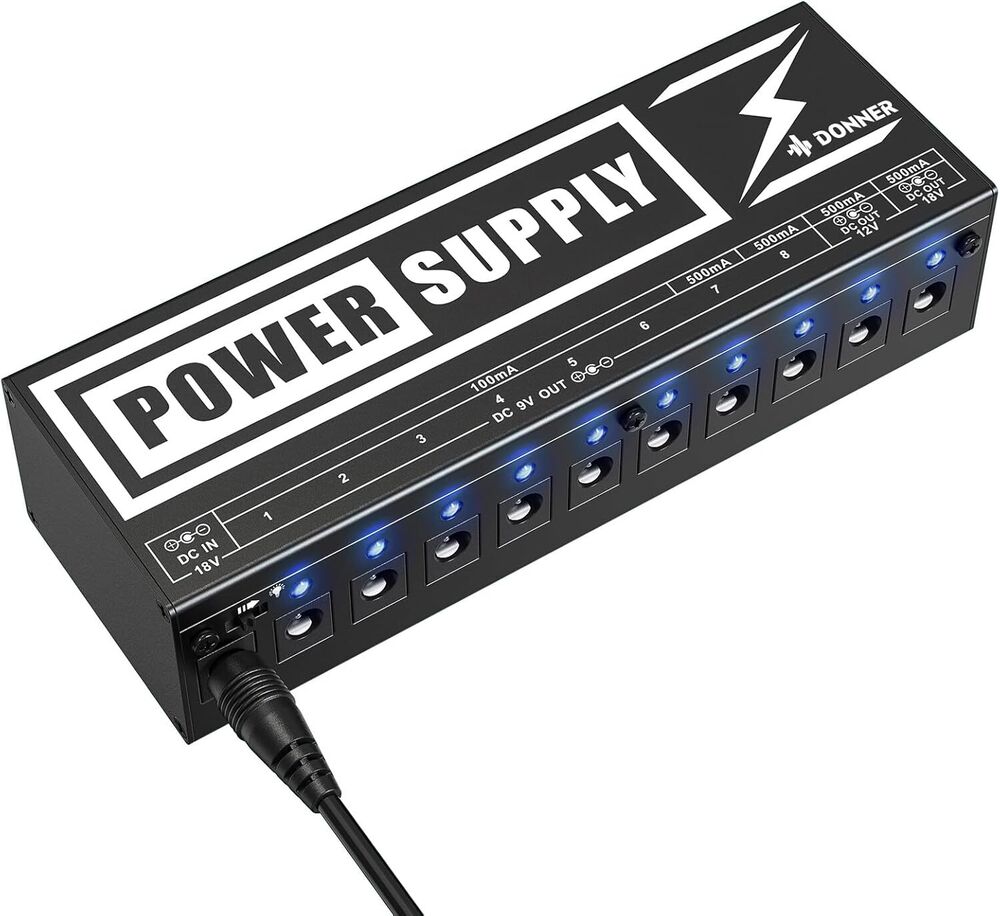 Donner DP-2 11 Port Effects Pedal Power Supply with Accessories