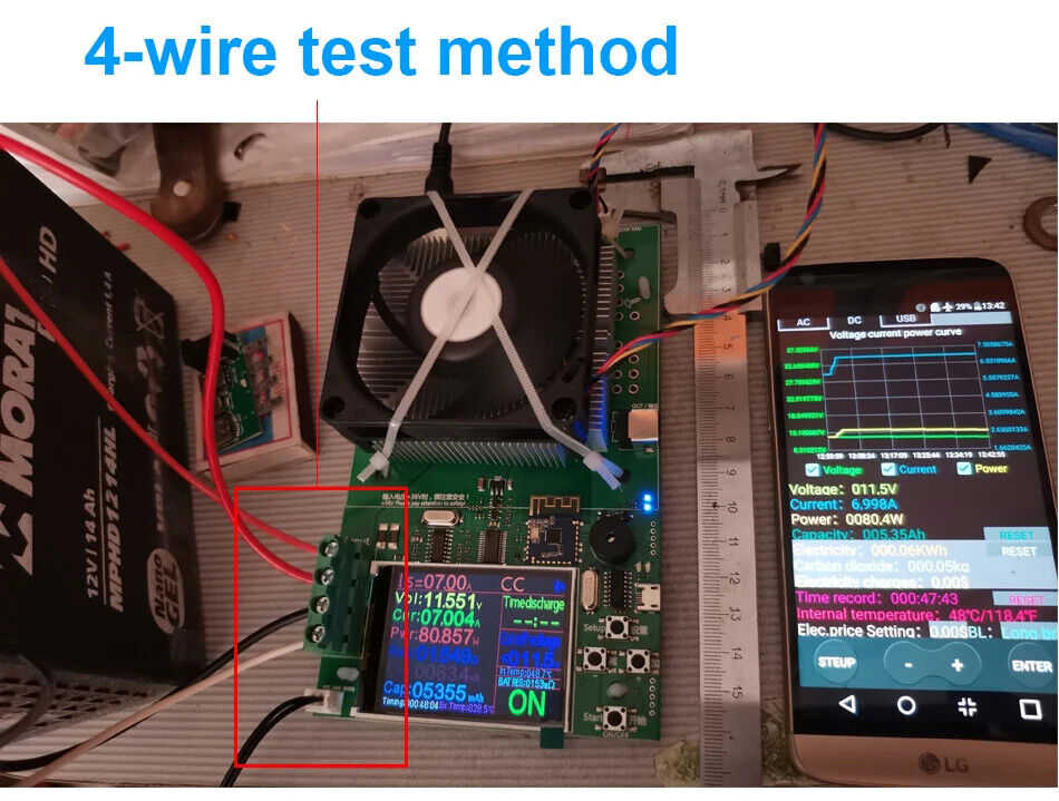 DIY 1000W 4 Wire DC Electronic Load Lithium Battery Tester Capacity Monitor