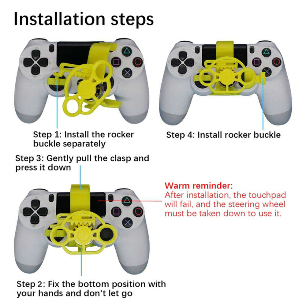 3D Printed Mini Steering Wheel Auxiliary Controller for PS4 Joystick Simulator