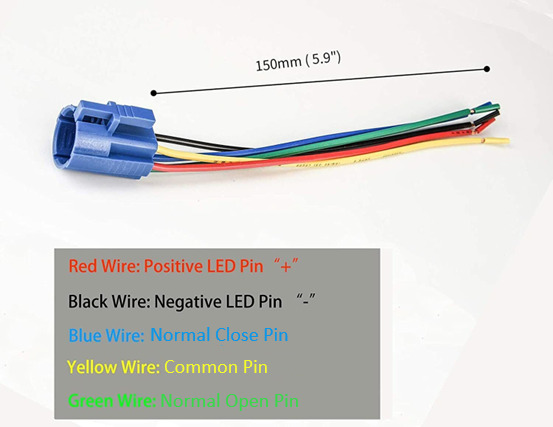 16mm 12V LED Push Button Power Switch with Wire Socket