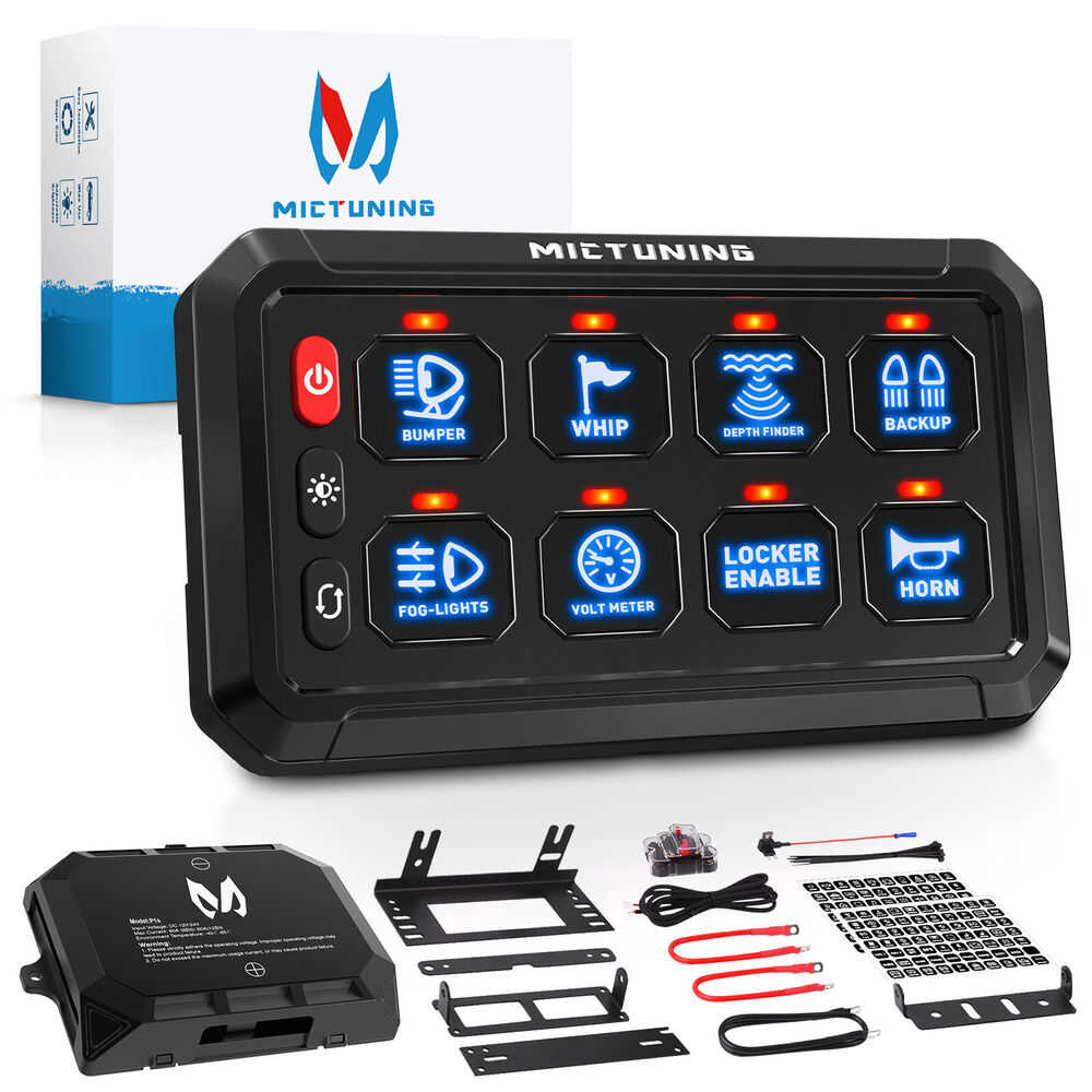 Universal 8 Gang Switch Panel with LED Indicators for Car Circuit Control
