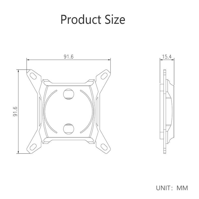 OCOCOO CPU Block for INTEL System - High-Performance Water Cooling Metal DIY Kit with Fast USA Delivery