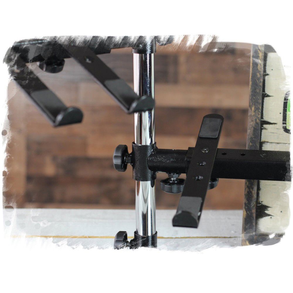 DJ Double Computer Laptop Stand - Dual Mount Holder for Studio Mixer Controller Gear
