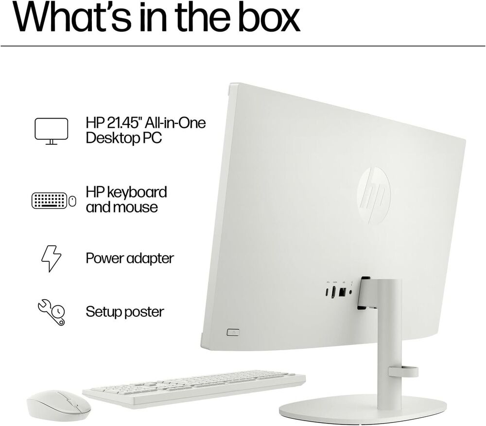HP 22 All-In-One FHD Desktop with Intel J4025, Up to 32GB RAM & 2TB SSD, Windows 11 Pro + Office