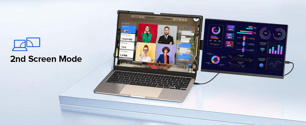 UPERFECT 14" 2K QHD IPS Portable Laptop Screen Extender