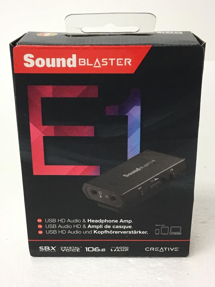 Creative Sound Blaster E1 - SB1600 HD Audio & Headphone Amp with SBX Crystal Voice