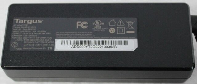 Targus APA110US Universal 90W Laptop Power Adapter