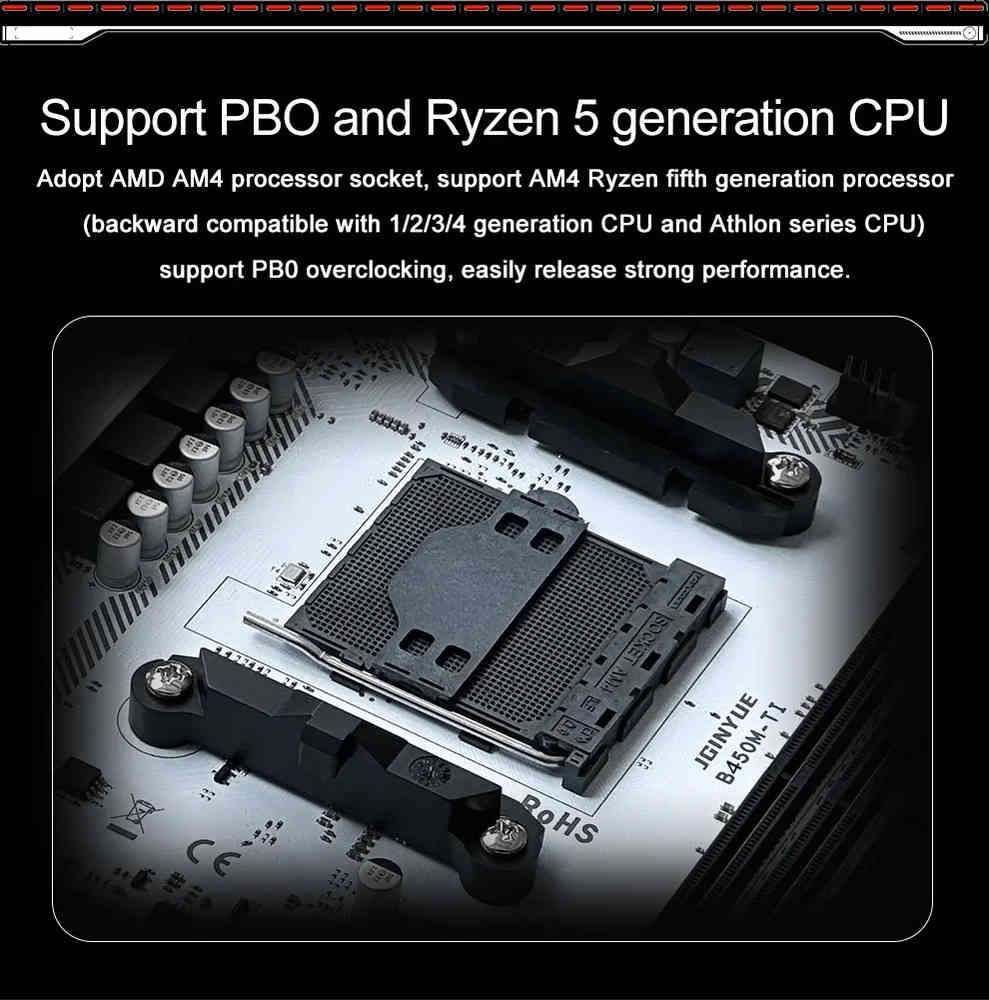 B450M TI Mainboard WiFi Motherboard AM4 AMD Ryzen 1st,2nd,3rd,4th,5th Generation